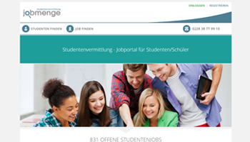 Studentenportal Jobmenge - Webdesign